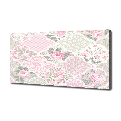 Fotocuadro en lienzo de alta calidad horizontal Rosas y adornos