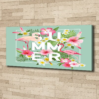 Fotocuadro en lienzo de alta calidad horizontal Vacaciones y flamencos