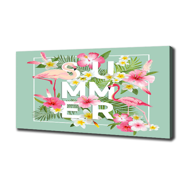 Fotocuadro en lienzo de alta calidad horizontal Vacaciones y flamencos