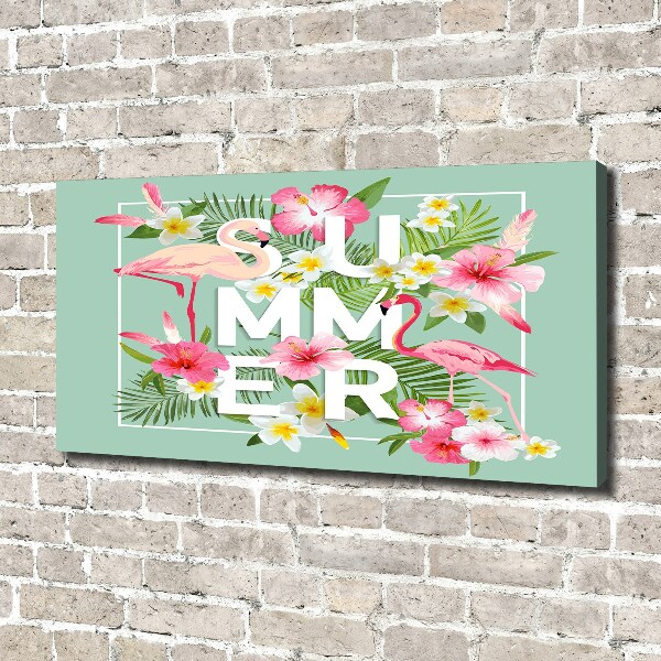 Fotocuadro en lienzo de alta calidad horizontal Vacaciones y flamencos