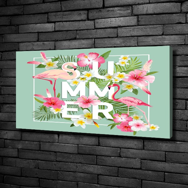 Fotocuadro en lienzo de alta calidad horizontal Vacaciones y flamencos