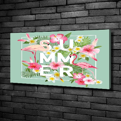 Fotocuadro en lienzo de alta calidad horizontal Vacaciones y flamencos