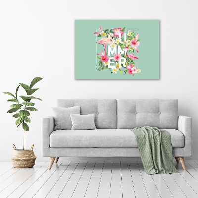 Fotocuadro en lienzo de alta calidad horizontal Vacaciones y flamencos