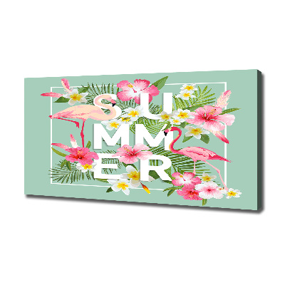 Fotocuadro en lienzo de alta calidad horizontal Vacaciones y flamencos