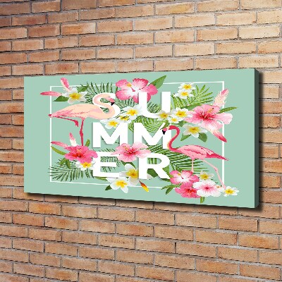 Fotocuadro en lienzo de alta calidad horizontal Vacaciones y flamencos