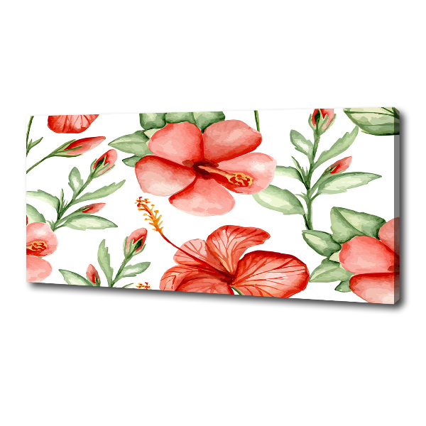 Cuadro canvas con impresión uv duradera horizontal flores tropicales
