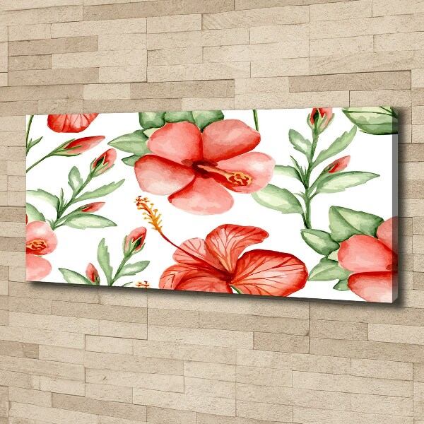 Cuadro canvas con impresión uv duradera horizontal flores tropicales