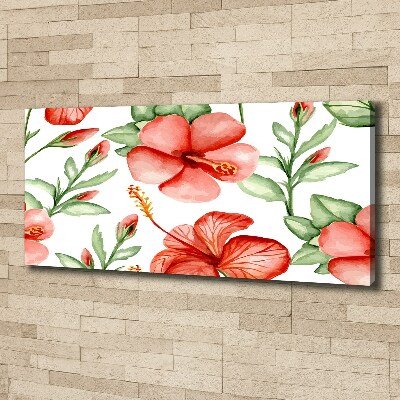Cuadro canvas con impresión uv duradera horizontal flores tropicales
