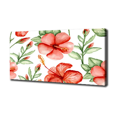 Cuadro canvas con impresión uv duradera horizontal flores tropicales