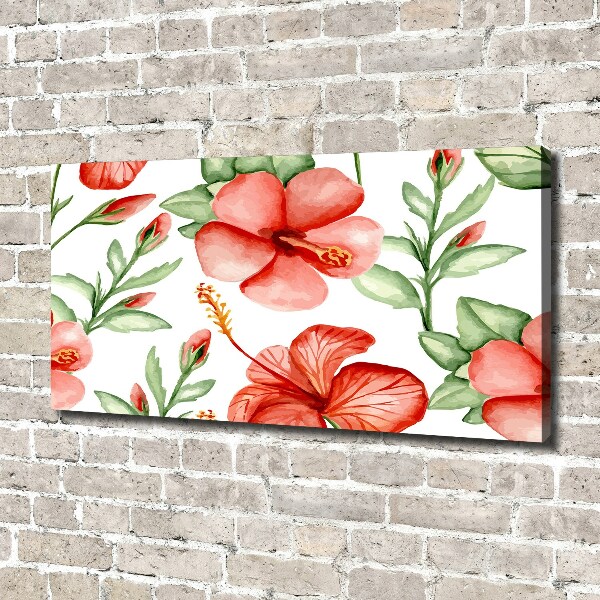 Cuadro canvas con impresión uv duradera horizontal flores tropicales