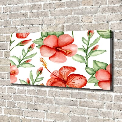 Cuadro canvas con impresión uv duradera horizontal flores tropicales