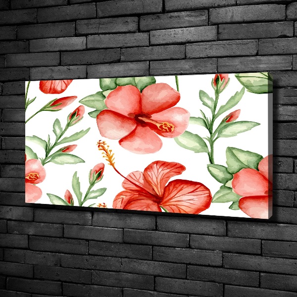 Cuadro canvas con impresión uv duradera horizontal flores tropicales