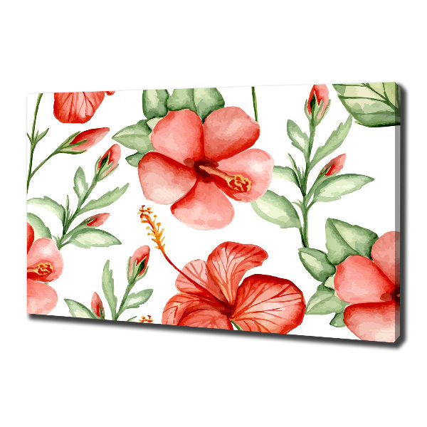 Cuadro canvas con impresión uv duradera horizontal flores tropicales
