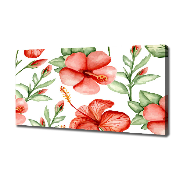 Cuadro canvas con impresión uv duradera horizontal flores tropicales