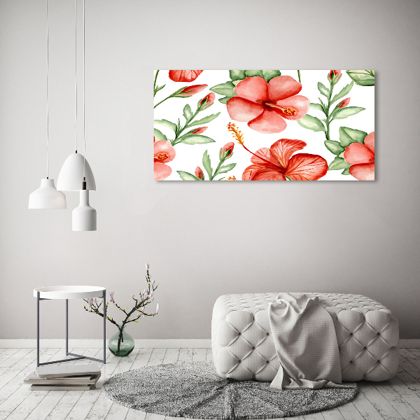 Cuadro canvas con impresión uv duradera horizontal flores tropicales