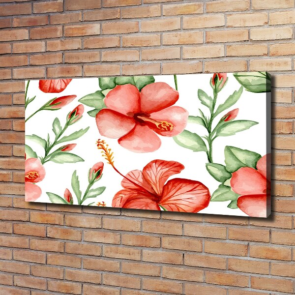 Cuadro canvas con impresión uv duradera horizontal flores tropicales