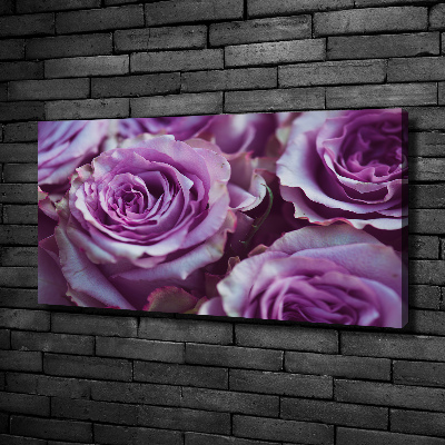 Foto en lienzo con acabado profesional horizontal Rosas moradas