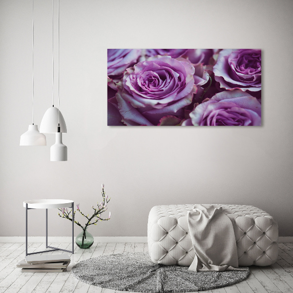 Foto en lienzo con acabado profesional horizontal Rosas moradas