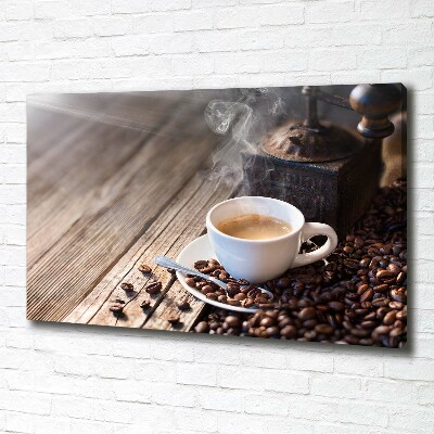 Cuadro canvas moderno de gran formato horizontal Café de la mañana