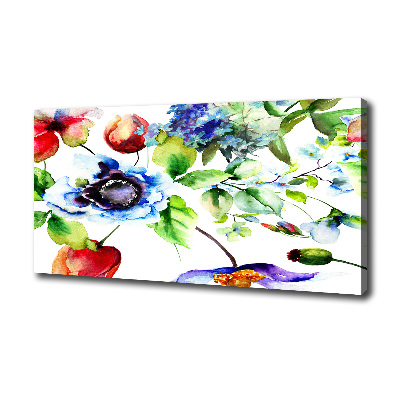 Cuadro canvas con impresión uv duradera horizontal flores de primavera