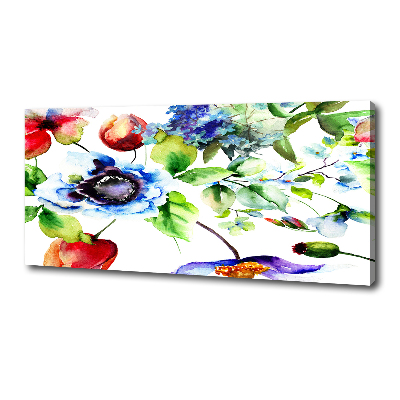 Cuadro canvas con impresión uv duradera horizontal flores de primavera