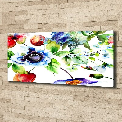 Cuadro canvas con impresión uv duradera horizontal flores de primavera