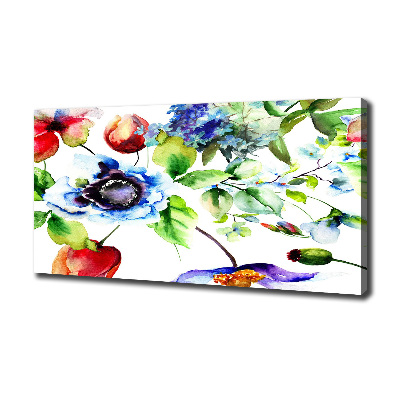 Cuadro canvas con impresión uv duradera horizontal flores de primavera