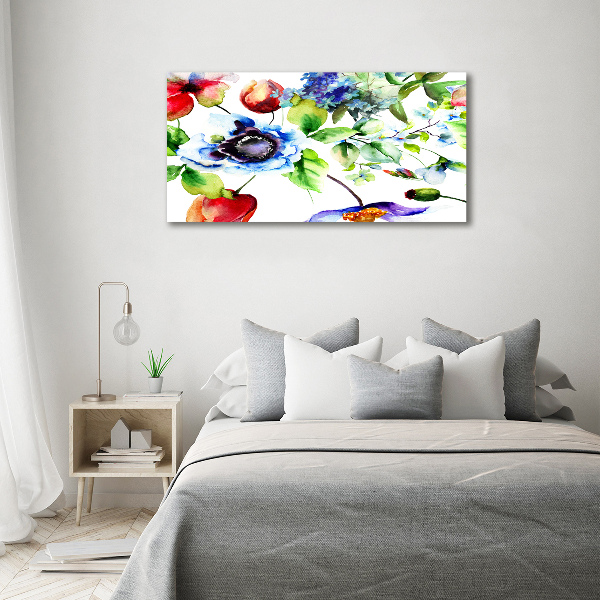 Cuadro canvas con impresión uv duradera horizontal flores de primavera
