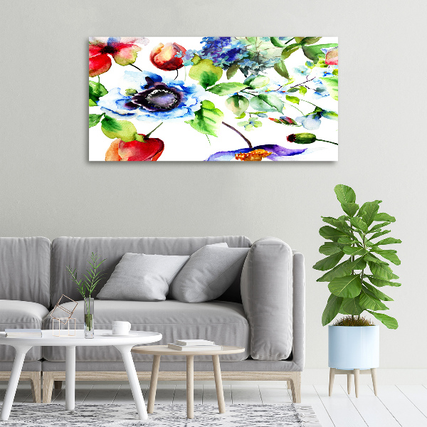 Cuadro canvas con impresión uv duradera horizontal flores de primavera