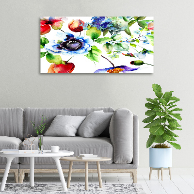 Cuadro canvas con impresión uv duradera horizontal flores de primavera