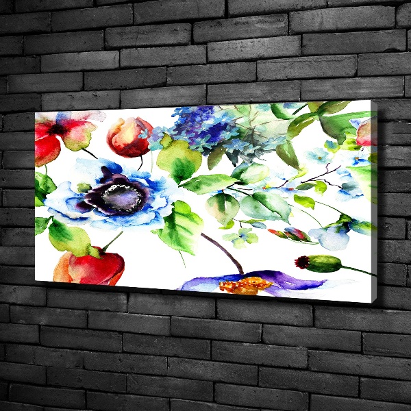 Cuadro canvas con impresión uv duradera horizontal flores de primavera