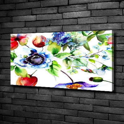 Cuadro canvas con impresión uv duradera horizontal flores de primavera