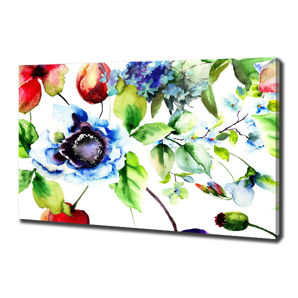 Cuadro canvas con impresión uv duradera horizontal flores de primavera