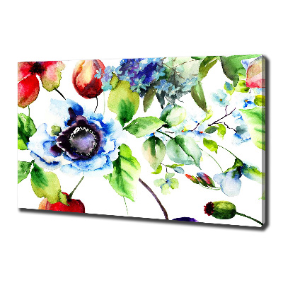 Cuadro canvas con impresión uv duradera horizontal flores de primavera