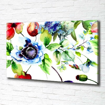 Cuadro canvas con impresión uv duradera horizontal flores de primavera