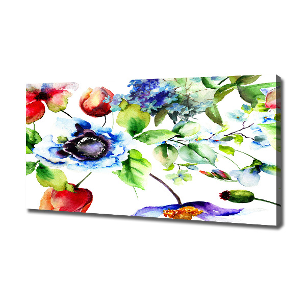 Cuadro canvas con impresión uv duradera horizontal flores de primavera