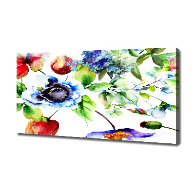 Cuadro canvas con impresión uv duradera horizontal flores de primavera