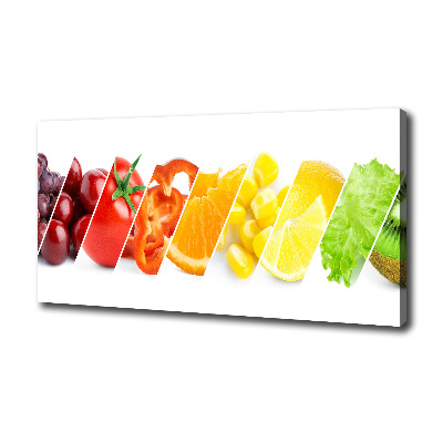 Cuadro canvas con impresión uv duradera horizontal Frutas y verduras
