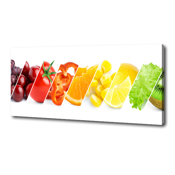 Cuadro canvas con impresión uv duradera horizontal Frutas y verduras