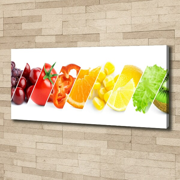 Cuadro canvas con impresión uv duradera horizontal Frutas y verduras