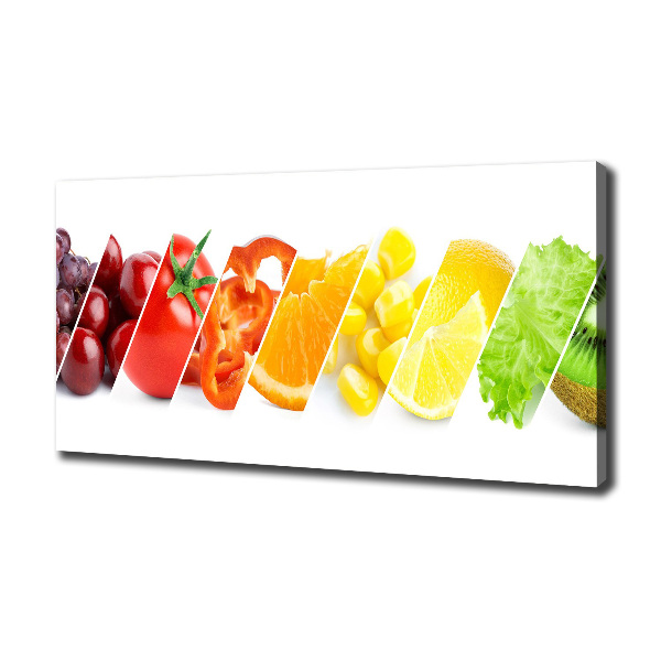 Cuadro canvas con impresión uv duradera horizontal Frutas y verduras