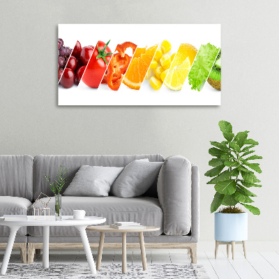 Cuadro canvas con impresión uv duradera horizontal Frutas y verduras