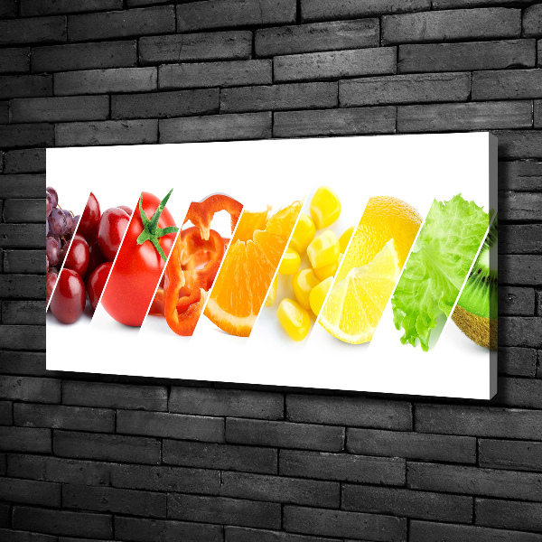 Cuadro canvas con impresión uv duradera horizontal Frutas y verduras