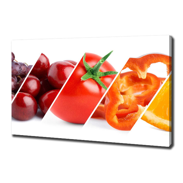 Cuadro canvas con impresión uv duradera horizontal Frutas y verduras