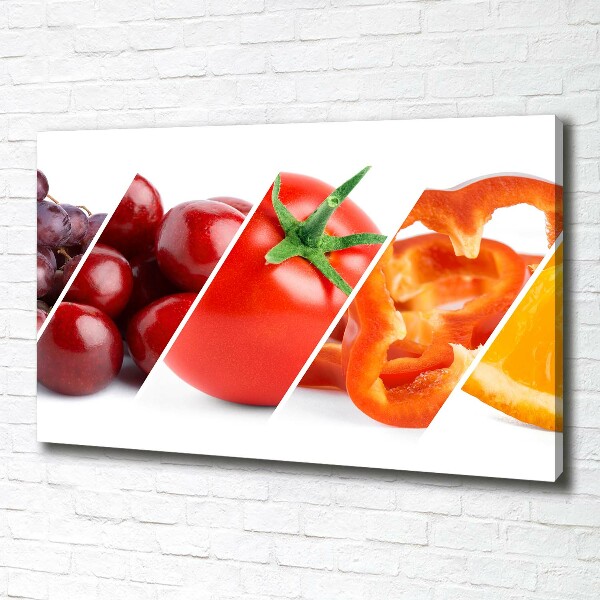 Cuadro canvas con impresión uv duradera horizontal Frutas y verduras