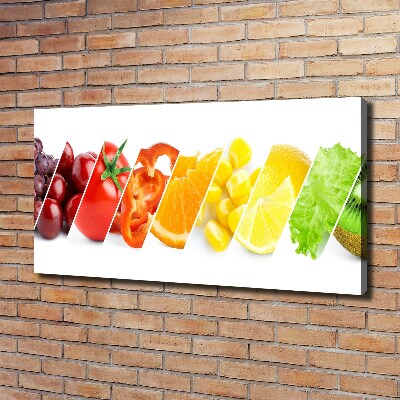 Cuadro canvas con impresión uv duradera horizontal Frutas y verduras