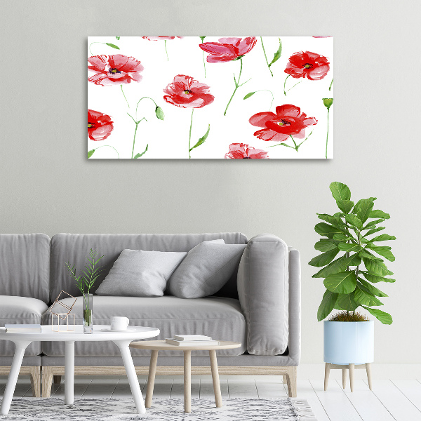 Foto en lienzo con acabado profesional horizontal Amapolas