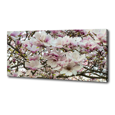 Cuadro canvas moderno de gran formato horizontal flores de magnolia