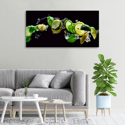 Cuadro canvas moderno de gran formato horizontal Lima y limón