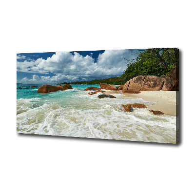 Fotocuadro en lienzo de alta calidad horizontal Playa de Seychelles